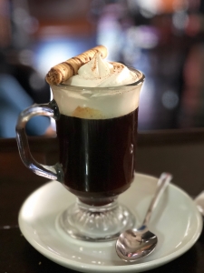 Italian Coffee: Frangelico, Double Espresso, Brown Sugar, and cream on top*